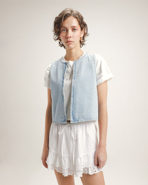 Chaleco Mezclilla Bordado