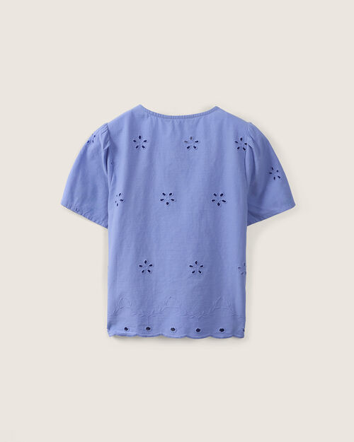Blusa Azul Dise&ntilde;o Bordado