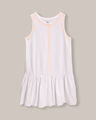 Vestido Corto Sin Mangas,BLANCO
