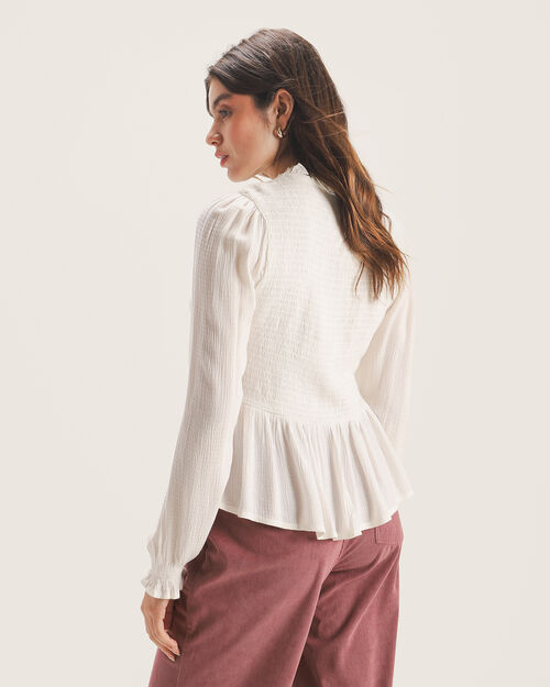 Blusa Plisada Blanca