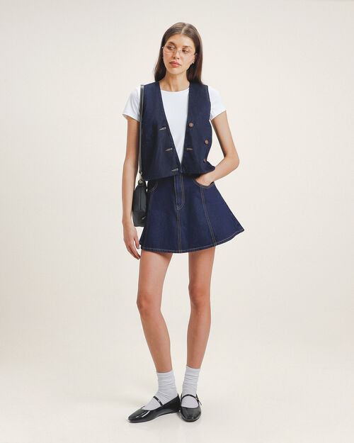 Falda Mini De Mezclilla