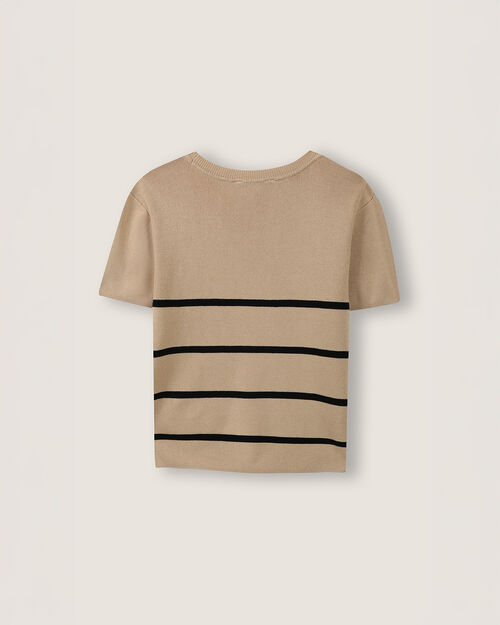 Crop Top Rayas Café