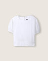 Blusa Blanca Manga Corta,BLANCO