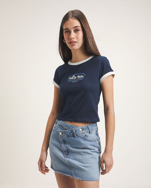 Crop Top Azul Ringer