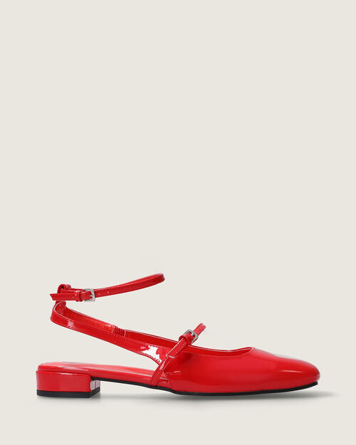 Zapatos Planos Con Tacón Rojos