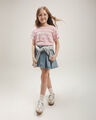 Playera Rayas Manga Corta,ROSA PASTEL