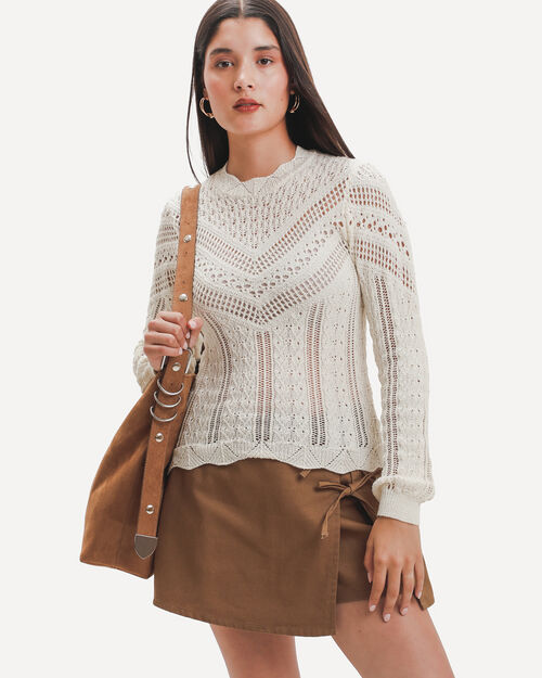 Top Beige Tejido