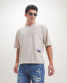 Playera Beige Boxy,BEIGE