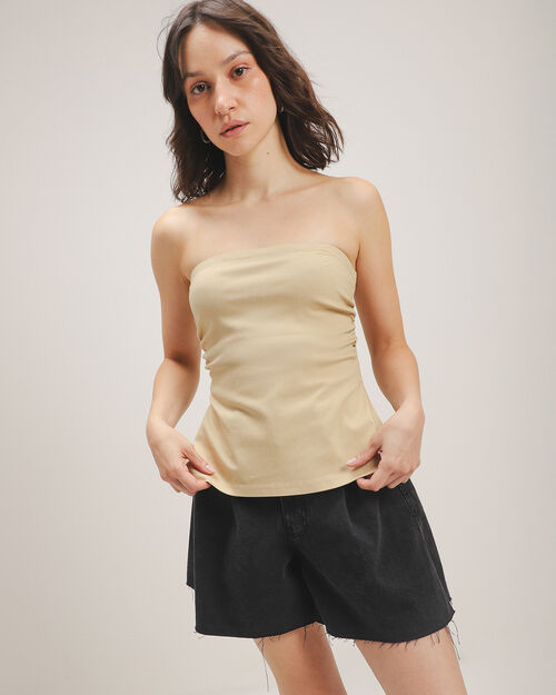 Top Beige Fruncido