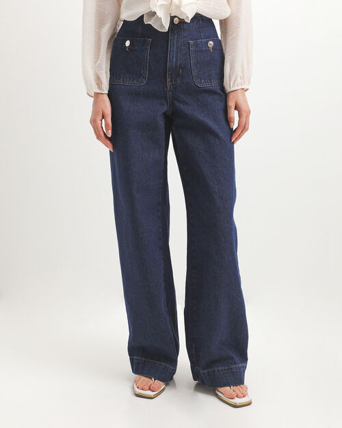 Jeans Wide Leg Azul