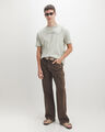 Jeans Fit Straight Verde,CAFE