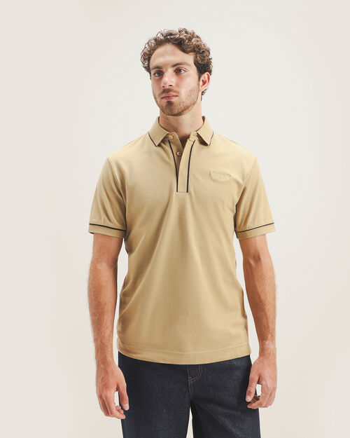Polo Manga Corta Beige