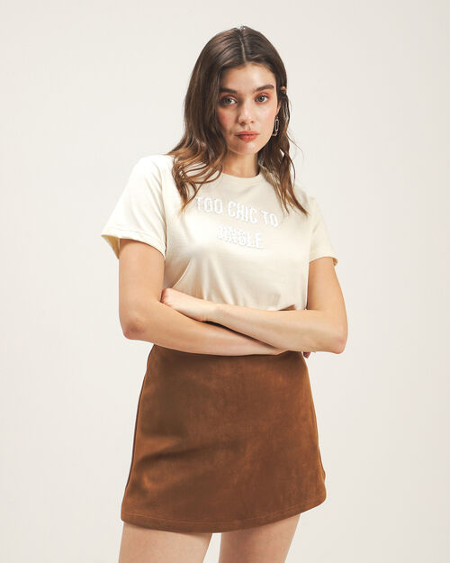 Playera Beige Estampada