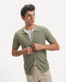 Camisa Azul Rayas,VERDE EMPOLVADO