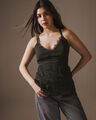 Blusa Tirantes Encaje,GRIS