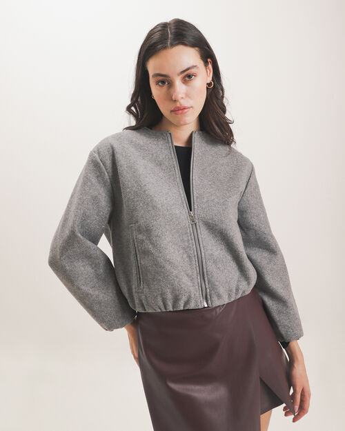 Abrigo Gris Zipper