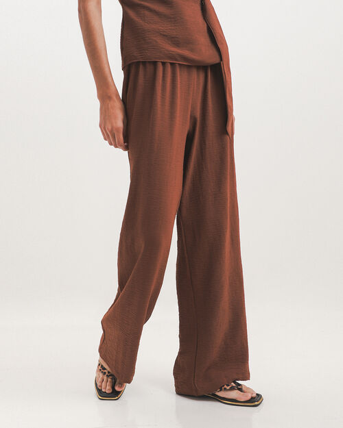 Pantal&oacute;n Caf&eacute; Wide Leg