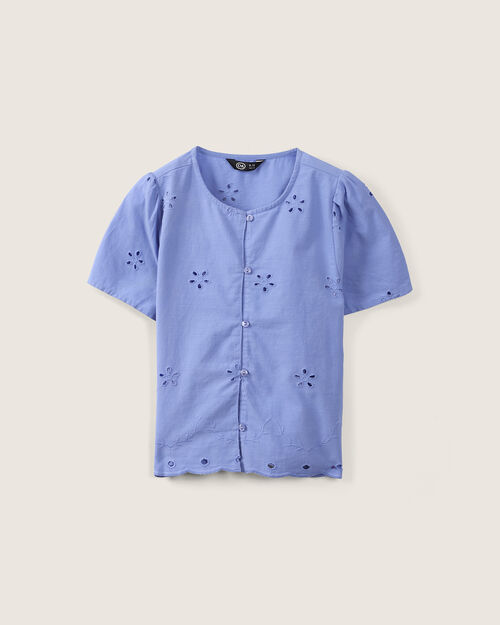 Blusa Azul Dise&ntilde;o Bordado