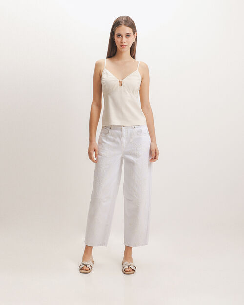 Jeans Fit Barrel Bordado