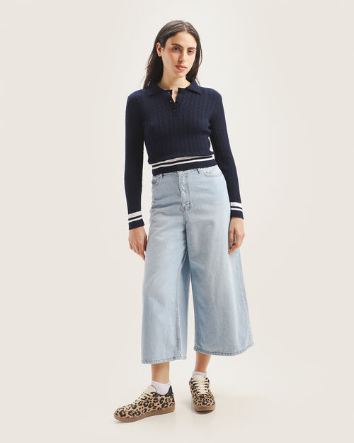 Jeans Azul Fit Culotte