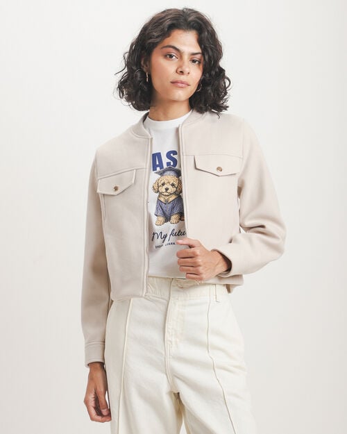Abrigo Beige Zipper