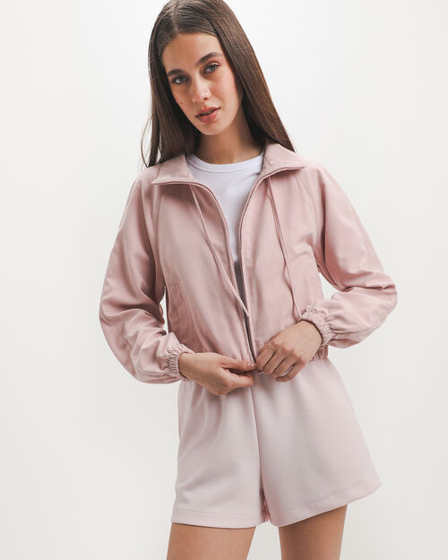 Chamarra Rosa Zipper