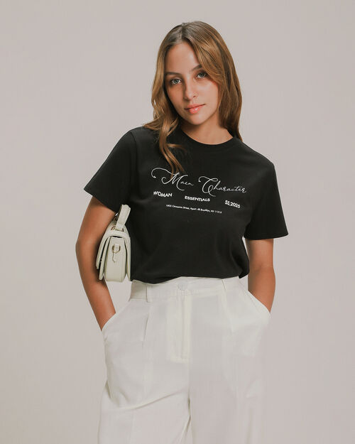 Playera Manga Corta Negra