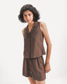 Camisa Beige Lino,CAFE