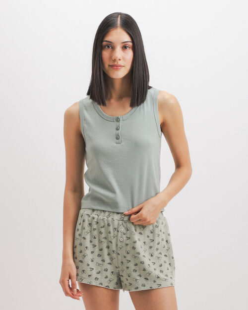 Tank Top Verde Tejido