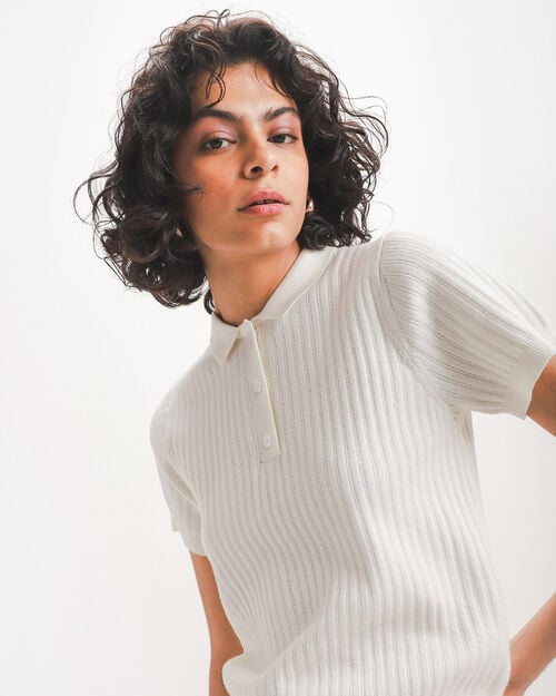 Polo Tejida Blanca