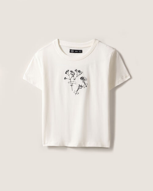 Playera Blanca Diseño Flor
