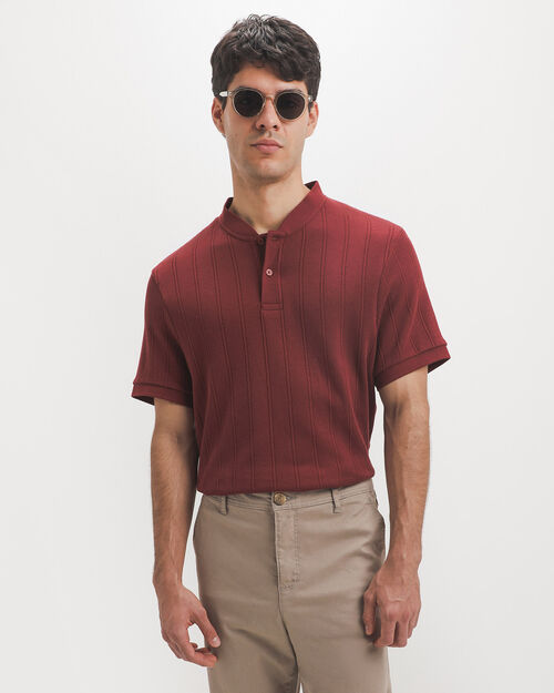 Playera Henley Roja