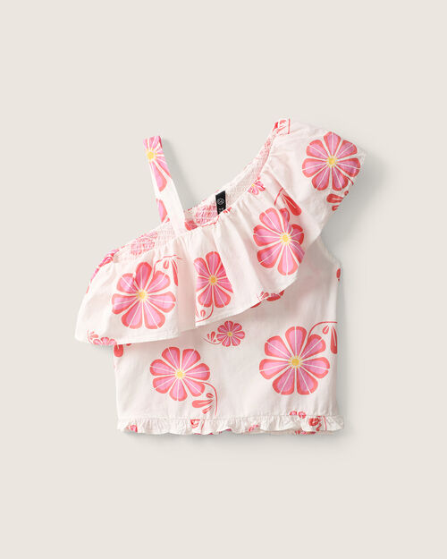 Blusa Asim&eacute;trica Flores