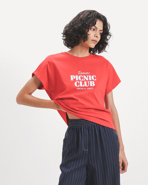 Playera Roja Estampada