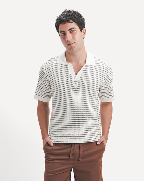 Polo Tejida Beige