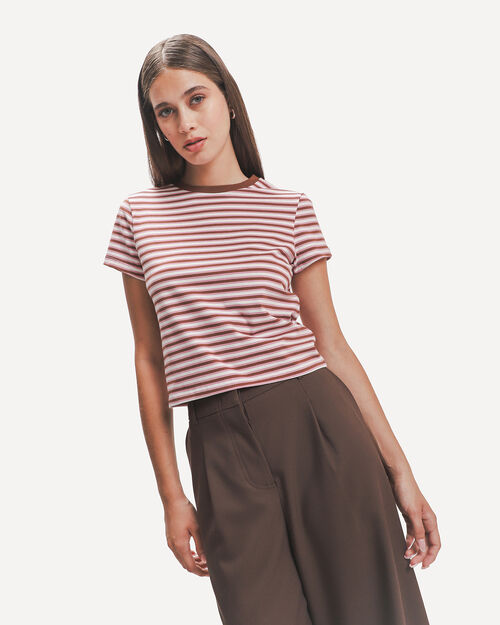 Playera Caf&eacute; Rayas