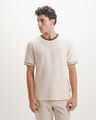 Playera Beige Textura,CREMA