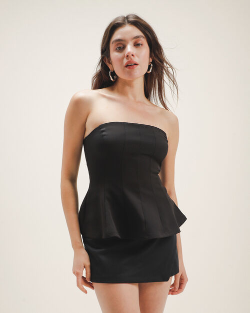Top Strapless Peplum