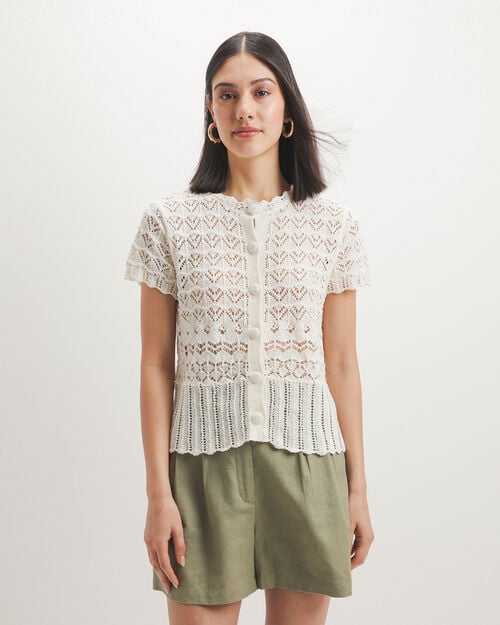 Blusa Blanca Tejida