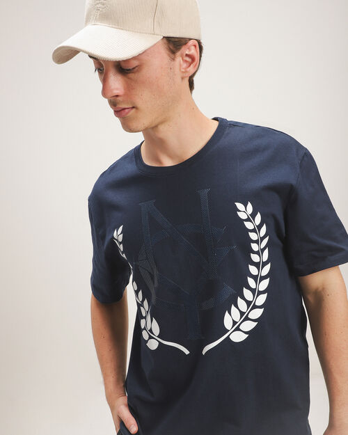 Playera Azul Estampada