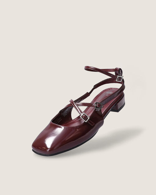 Zapato Plano Rojo Hebillas