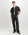 Camisa Relaxed Estampada,NEGRO