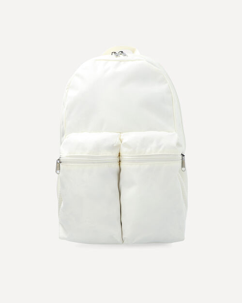 Mochila Beige Bolsillos