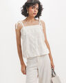 Blusa Bordada Tirantes,BLANCO HUESO
