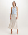 Falda Midi Beige,BEIGE