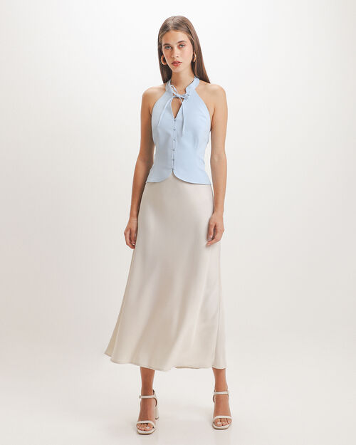 Falda Midi Beige
