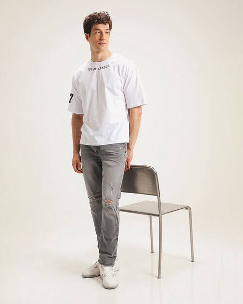 Jeans Fit Slim Gris