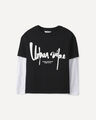 Playera Manga Larga Dise&ntilde;o,NEGRO
