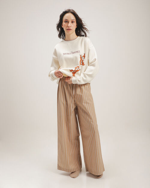 Pantalón De Pijama Rayas Café