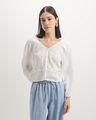 Blusa Manga 3/4 Blanca,BLANCO